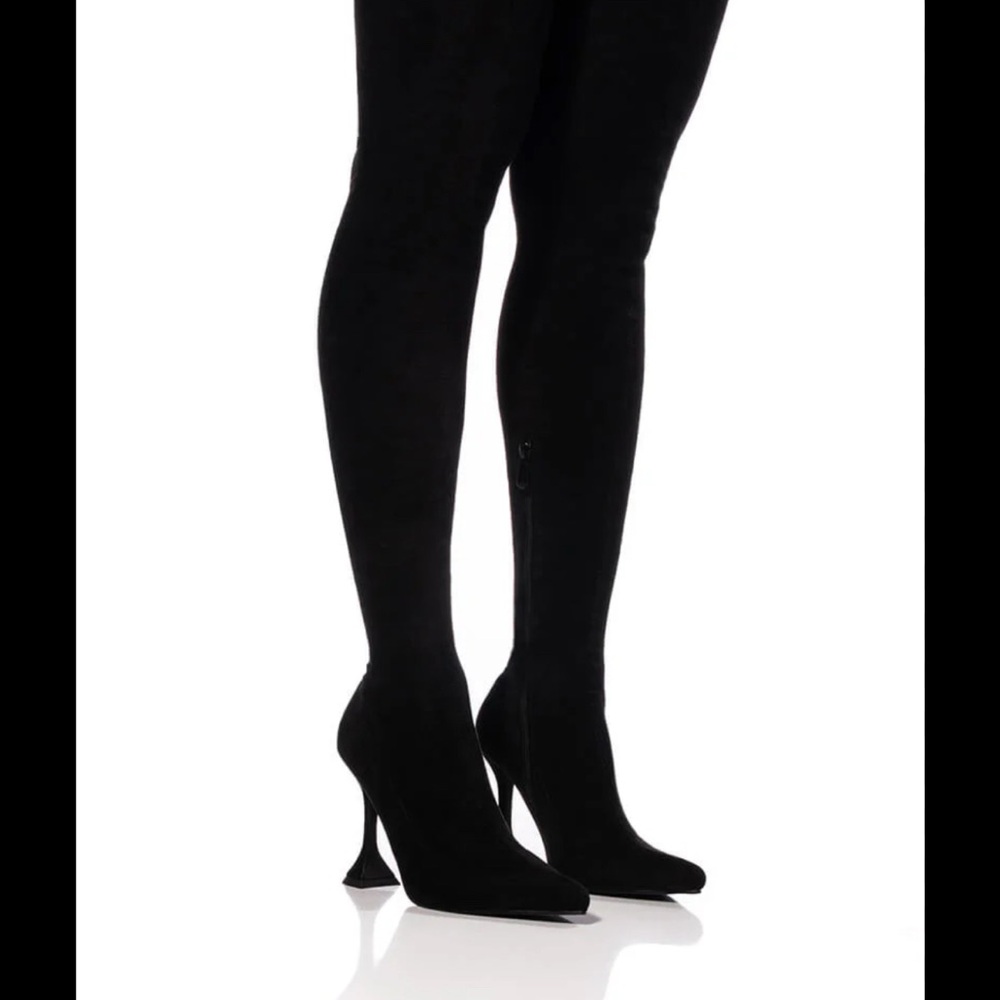 AZALEA WANG Elevate Thigh High Stretch Suede Boot